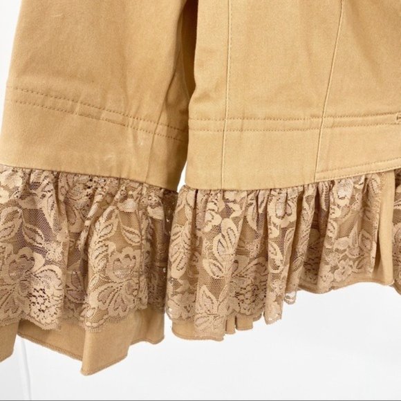 Boston Proper Lace Trim Beige Jacket Size 2 - Picture 3 of 5